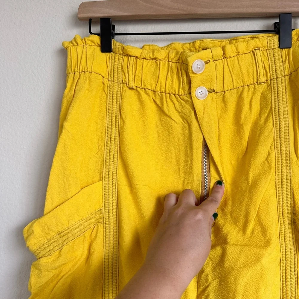 Urban Outfitters Linen Yellow High Rise Cargo Joggers - Picture 3 of 10